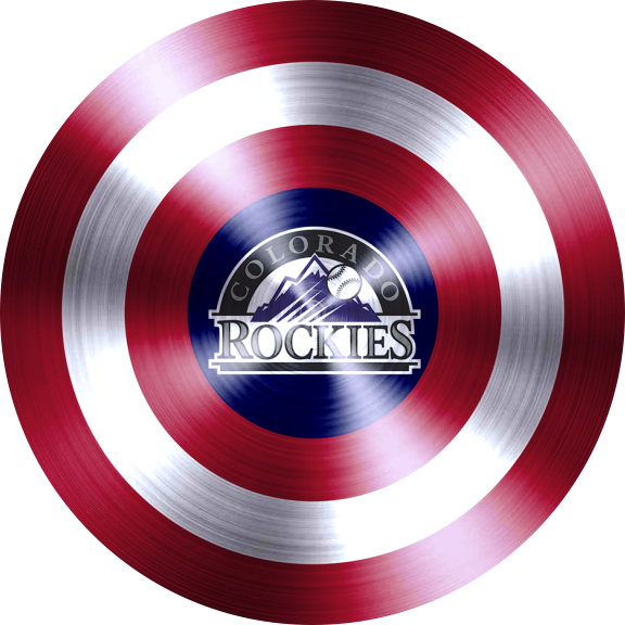 Captain American Shield With Colorado Rockies Logo vinyl decal